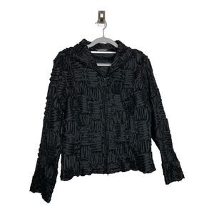 Samuel‎ Dong Jacket Womens Large Embroidered 3D Design Art-to-Wear Full Zip